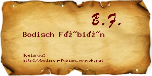 Bodisch Fábián névjegykártya